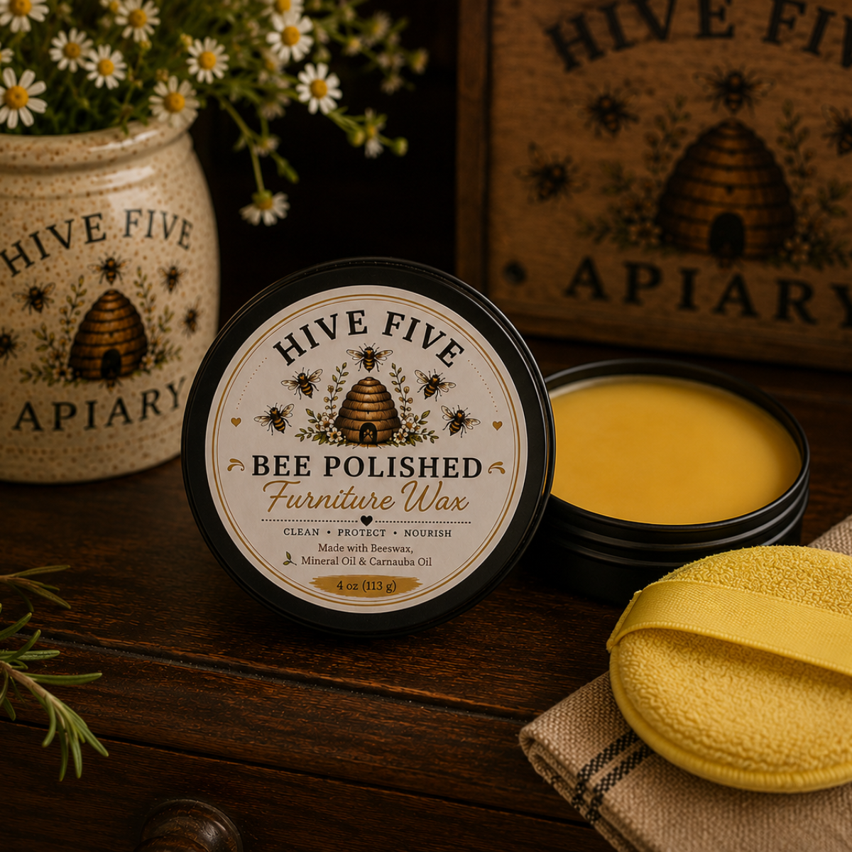 Hive Five Bee Polished Furniture Wax