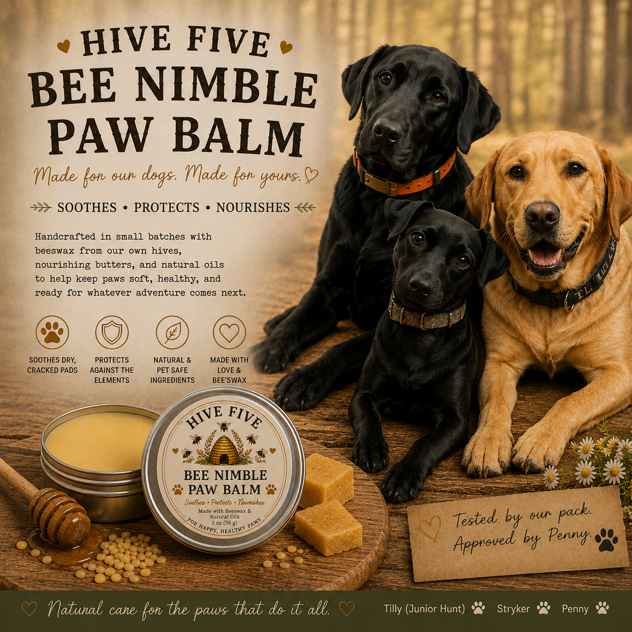 Hive Five Bee Nimble Paw Balm