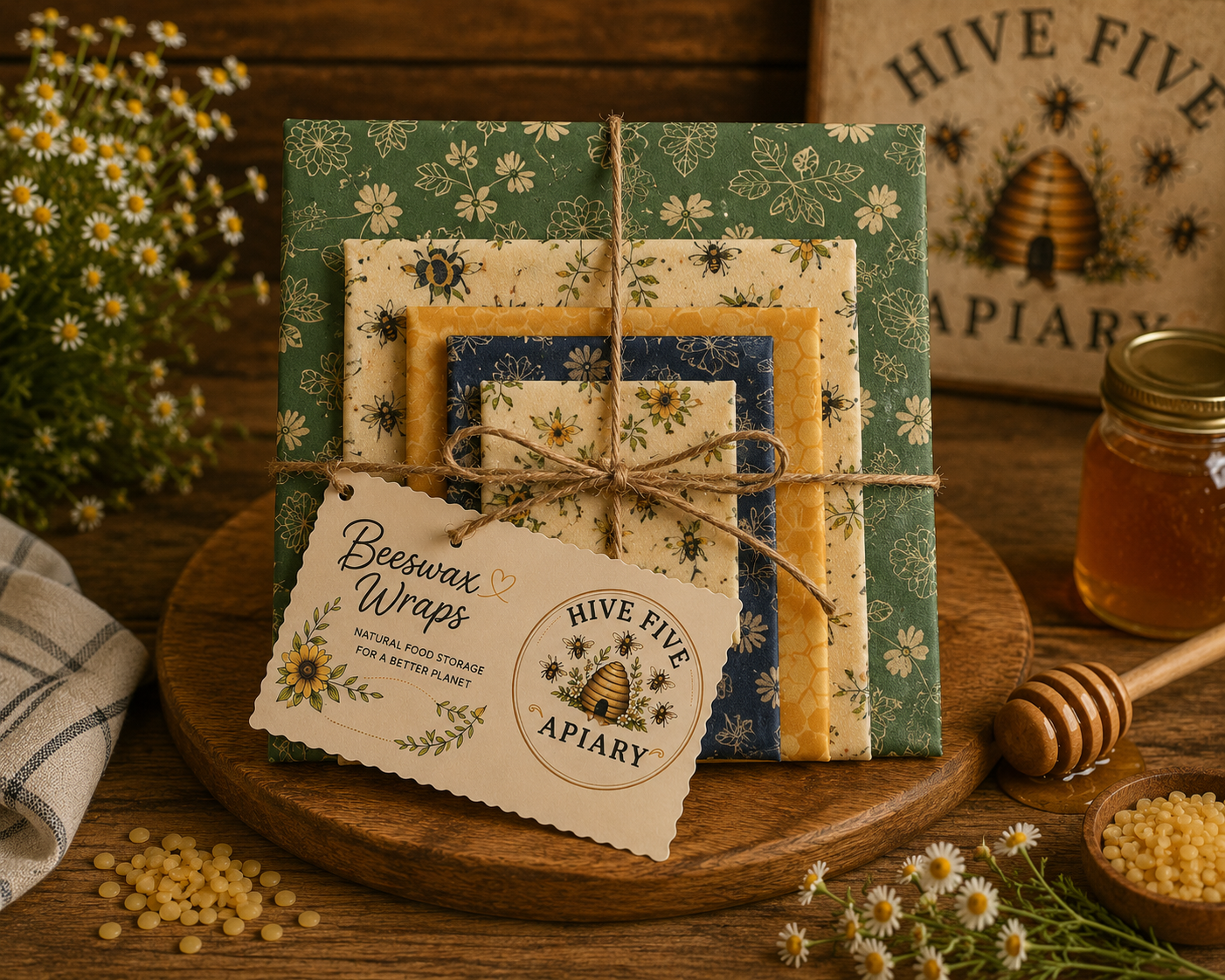 Hive Five Beeswax Wrap Bundles