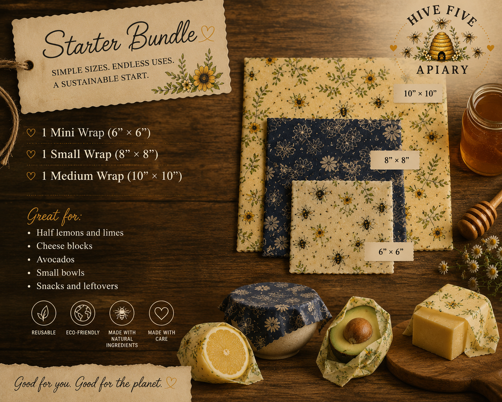 Hive Five Beeswax Wrap Bundles