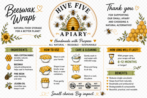 Hive Five Beeswax Wraps